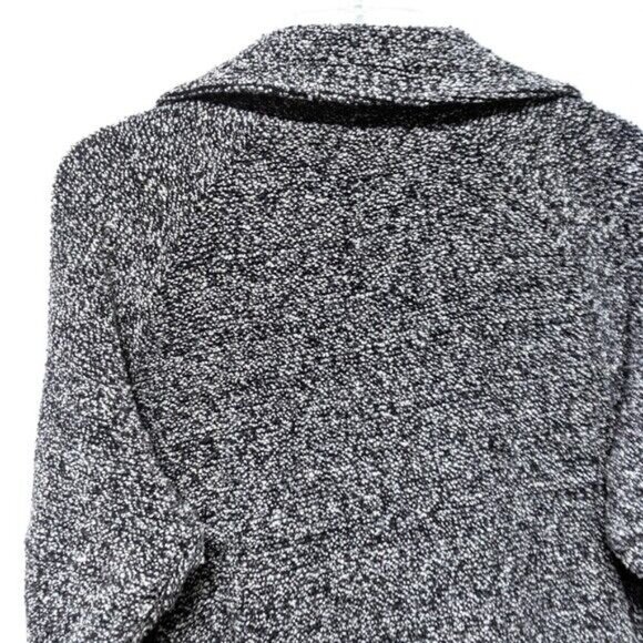 $169 Free People Slouchy Moto Jacket - Belted Trench Pea Coat Black Tweed SMALL - Picture 7 of 9